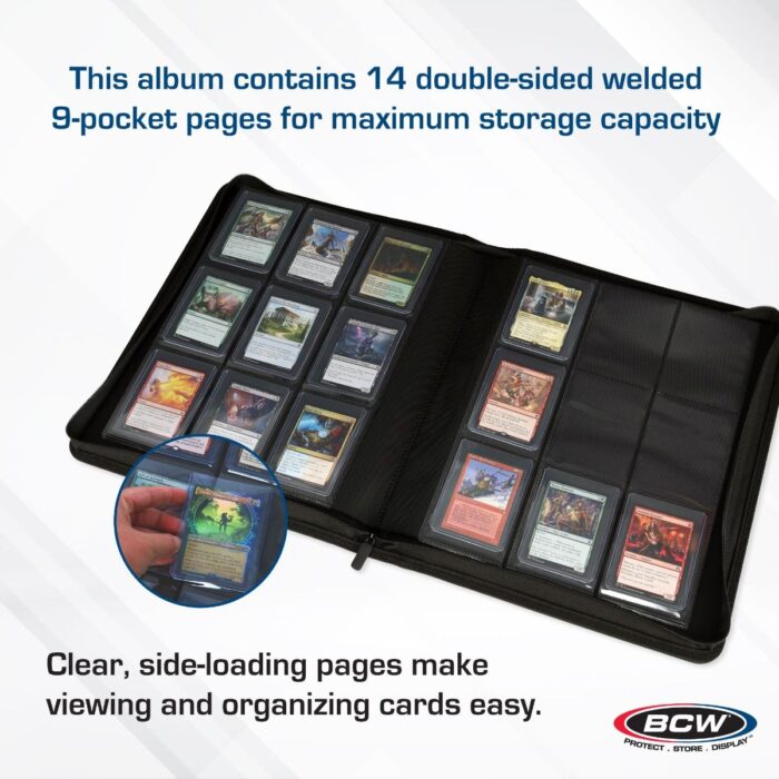 BCW Z-Folio 9-Pocket LX Album - Toploaders - Black